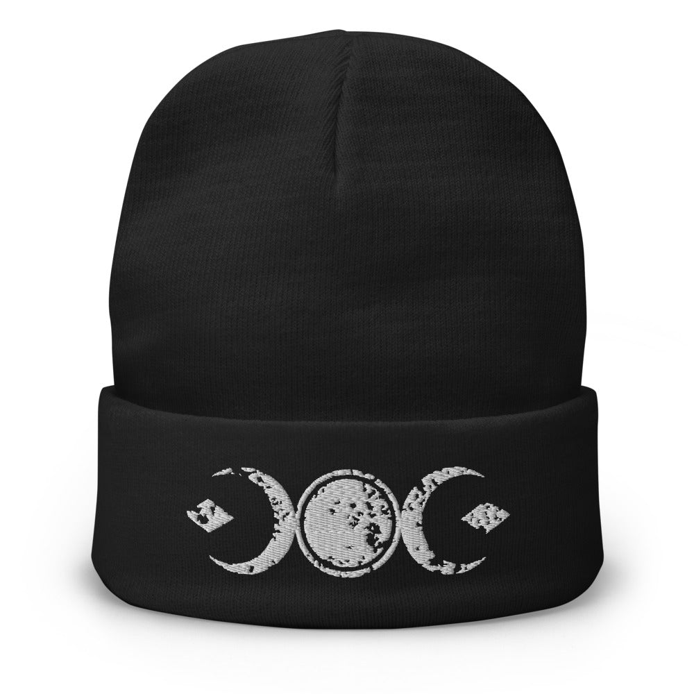 Triple Moon Embroidered Beanie