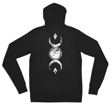 Load image into Gallery viewer, Triple Moon Unisex zip hoodie
